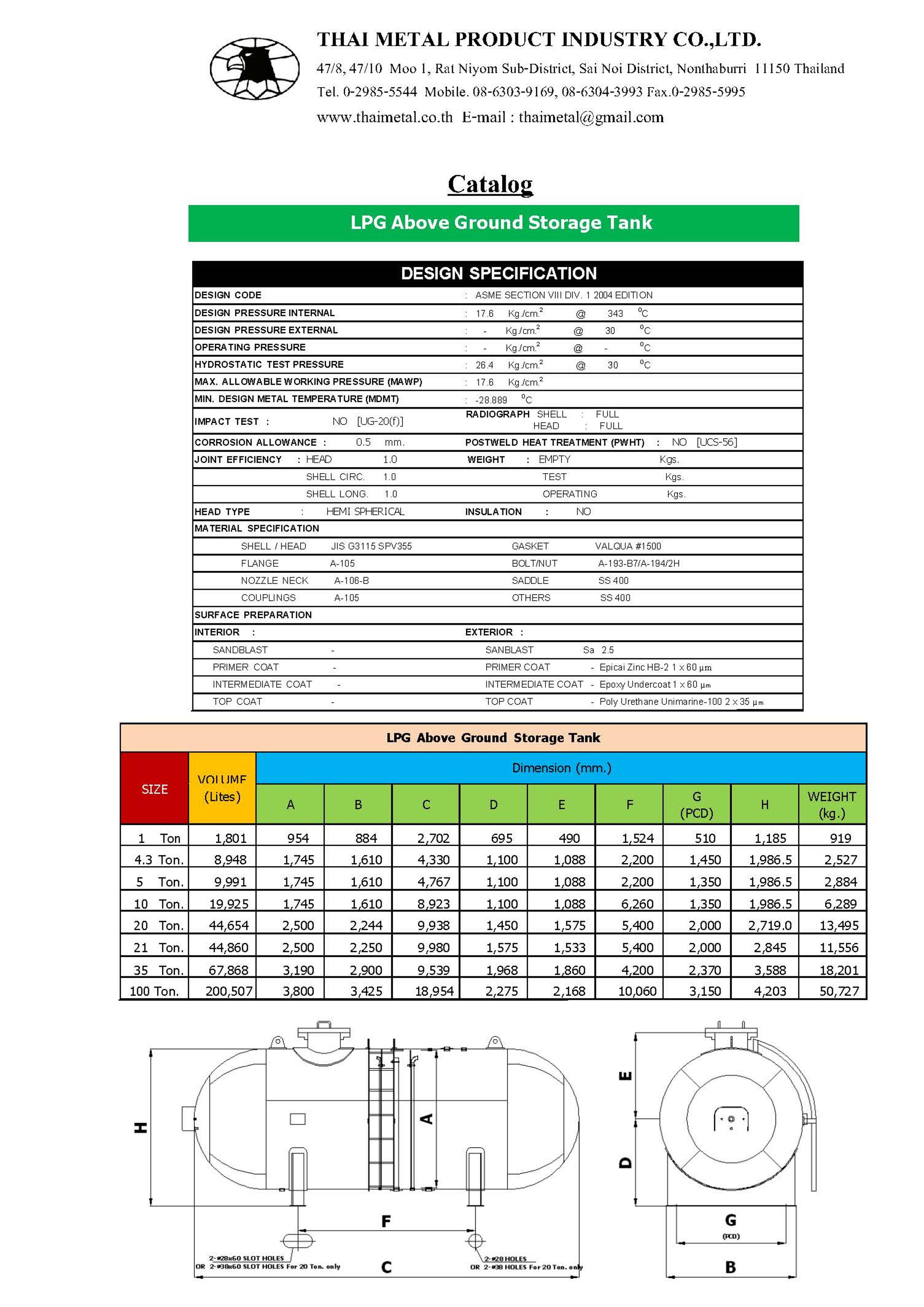 Sale Asme Lpg Storage Tank Size 500-200,000 Ltr. Thailand Product In