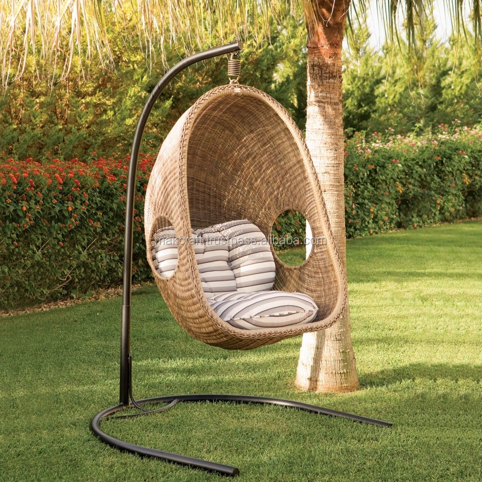 Synthetic Wicker Hanging Chair Outdoor Rattan Swing Chair Garden